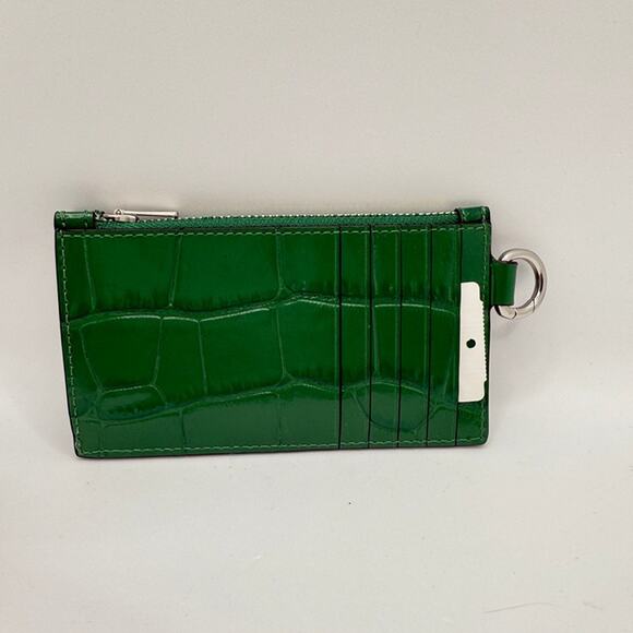 Last 1 ‼️Coach Zip Card Case CW433 Crocodile-embossed leather - Picture 3 of 6